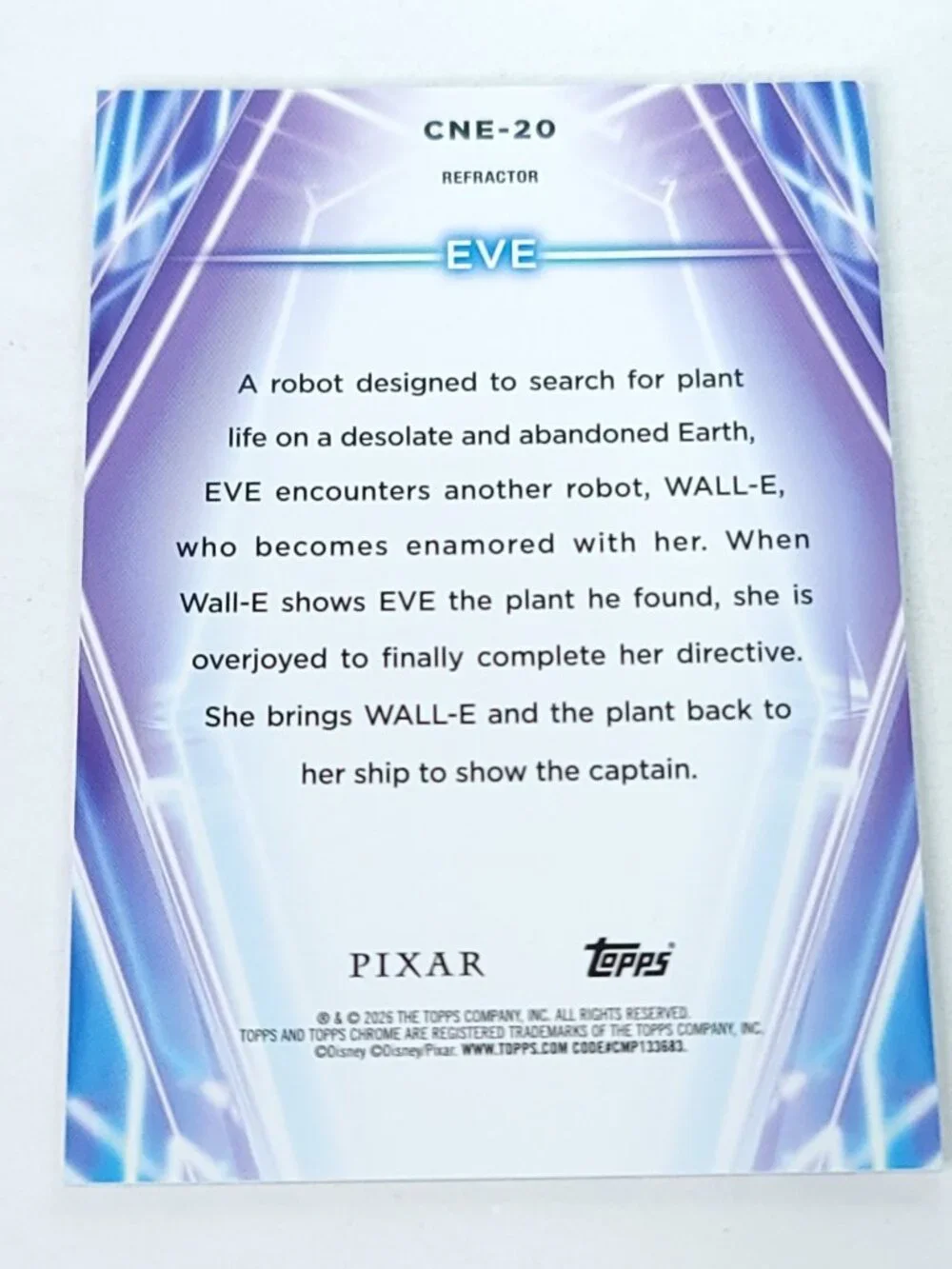 Eve Topps 2026 Disney Neon Holo Chrome Refractor Limited 075/199 CNE